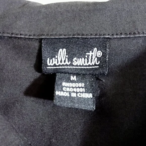 Willi Smith Women's Black Collared Short Sleeve Button Up M Medium - Picture 5 of 7